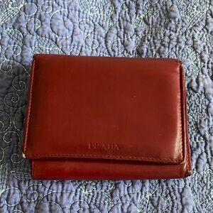 Prada Burgundy Leather Wallet Billfold